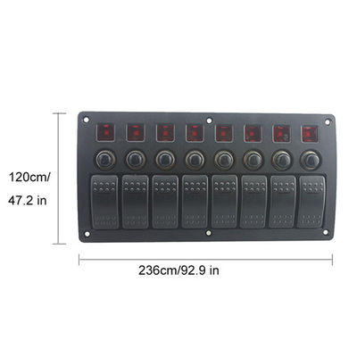 3PIN 240W Boat Electricals Electric Flame Retardant 8 Gang Switch Panel